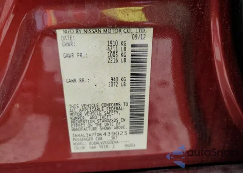 2013 Nissan Altima 2.5 from USA, damaged, VIN 1N4AL3AP7DN439025